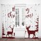 82 x 84 Inches Christmas Winter Curtain Snowflake Xmas Tree Red Check Fawn Theme Baby Bedroom Decoration Drapes 2 Panel